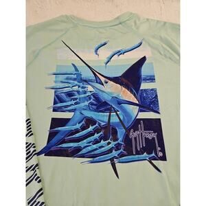 Guy Harvey Men's Medium Performance Pullover Fishing Shirt Stretch Long Sleeves